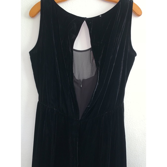 BCBGMaxAzria Ria New Black Velvet Asymmetrical Wrap Sleeveless Maxi Dress S - Picture 6 of 13